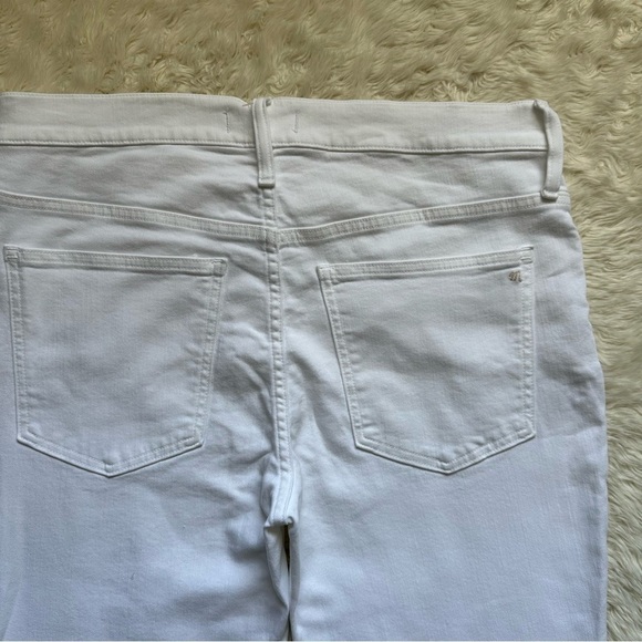 Madewell Jeans Petite Kick Out Crop Mid-Rise Stretch Pure White 31P NWT New - Picture 7 of 12